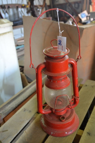 Vintage "Brown Camp" Red Barn Lantern