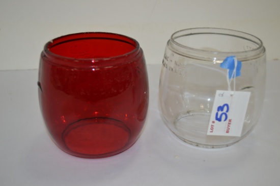 Pair of Red and Clear Dietz Railroad Globes