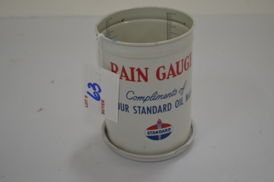 Vintage Standard Oil Tin Rain Gauge with Detachable Base