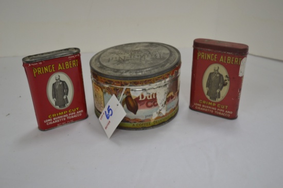 Vintage Butternut Coffee Tin and Prince Albert Tobacco Tins