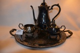 Oneida Silver Plate Tea Service; Needs polished.