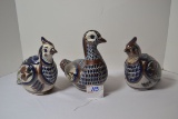 Set of 3 Tonala Pottery Bird Figures by Santana Family Workshop, Mexico; 5