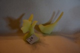 Fenton Yellow Custard Butterfly and Bird Figures