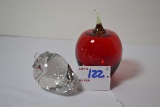Pair of Handblown Glass Paperweights including Clear 3