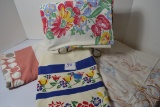 Group of 4 Vintage Table Cloths, Assorted Patterns