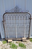 Antique Iron and Wire Garden Gate w/Scroll Top