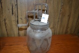 Unmarked 3 Quart butter Churn w/Glass Base