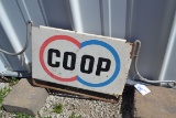 Vintage Co-op Single-Sided Advertising Sign w/Side Brackets