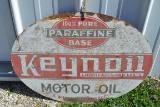Vintage Keynoil Motor Oil Double-Sided Porcelain Advertising Sign; 19