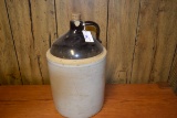Antique 3 Gallon Brown Top Crock Jug; Chipped