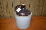 Vintage 2 Gallon Western Maple Leaf Brown Top Crock Jug