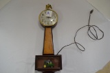 Vintage Sessions Wall-Mount Clock w/Eagle Finial and Lower Shadow Box containing John Deere 1/64 Sca