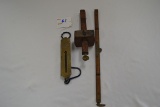 Group of Vintage Brass and Wood Tools including 12
