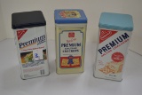 Group of 3 Metal Cracker Tins