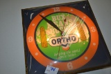 Vintage Ortho Seed Electric Wall Clock w/Bubble Glass; Some Lifting of Paint and Corner Cracked; Wor