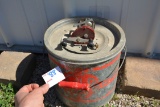 Vintage Galvanized Bait Bucket and J.C. Higgins Open-Face Fishing Reel