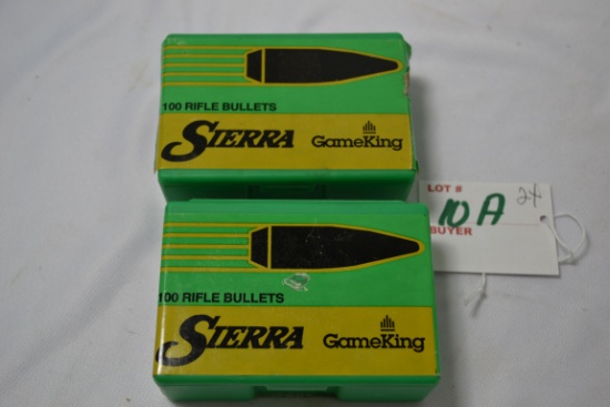 2 Boxes - Sierra 6mm .243 Dia. 100 gr. Boat Tail 1560 Rifle Bullets; 100 Rds./Box; 2xBID