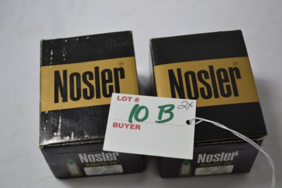 2 Boxes - Nosler .380 180 gr. Spitzer; 50 Rds./Box; 2xBID