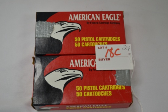 2 Boxes - American Eagle 9mm Luger 115 gr. FMJ; 50 Rds./Box; 2xBID