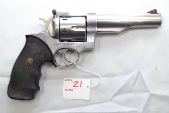 Ruger Redhawk .44 Mag. Cal. 6-Shot Double Action Revolver w/5-1/2" BBL and Adj. Rear Sight; SN 502-3