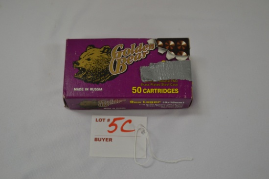 1 Box - Golden Bear 9mm Luger 115 gr. Brass Plate; 50 Rds./Box
