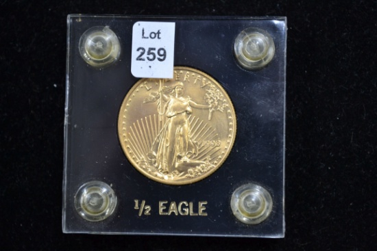 1998 $25 Gold Eagle 1/2 oz. Coin; Unc.
