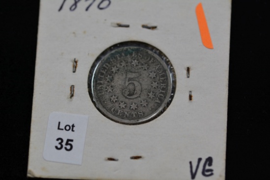 1870 Shield Nickel; VG