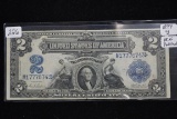 1899 Two Dollar Silver Certificate Mini-Port Hole Note; VF+