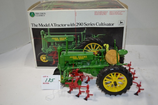 Ertl Precision Classics No. 2 John Deere Model A 1/16 Scale Tractor w/290 Series Cultivator, Box, an