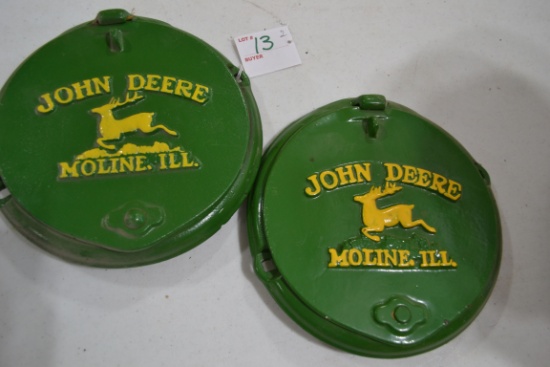 Pair of John Deere Cast Iron Planter Lids