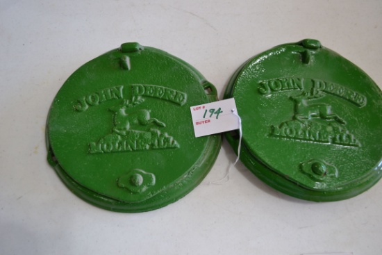Pair of John Deere Cast Iron Planter Lids