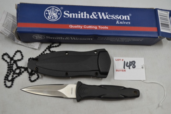 Smith & Wesson Boot Knife w/Sheath Model SWHRT3; 7" OAL, 3-3/4" Blade; NIB