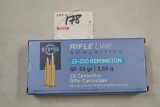 1 Box - Remington .22-250 Cal. 55 gr. SP; 20 Rds./Box