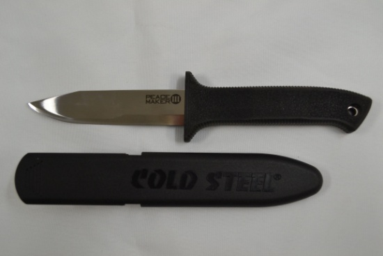 ColdSteel Peace Maker III Model 20PBS Boot Knife w/Sheath; 8-1/2" OAL, 4" Blade; NIB