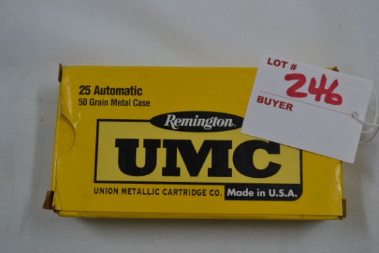 1 Box - Remington UMC .25 Auto 50 gr. Metal Case; 50 Rds./Box