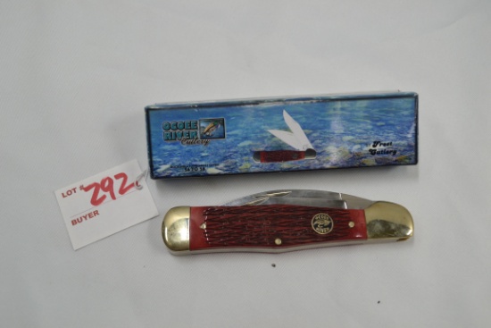 Ocee River Model OC-561RPB Coke Bottle 2-Blade Folding Knife; 9-1/4" OAL, 3-1/2" Blade; NIB