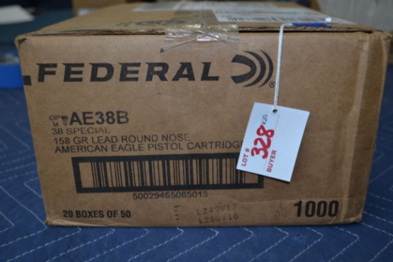 20 Boxes - Federal American Eagle .38 SPL 158 gr. LRN; 50 Rds./Box; 20xBID