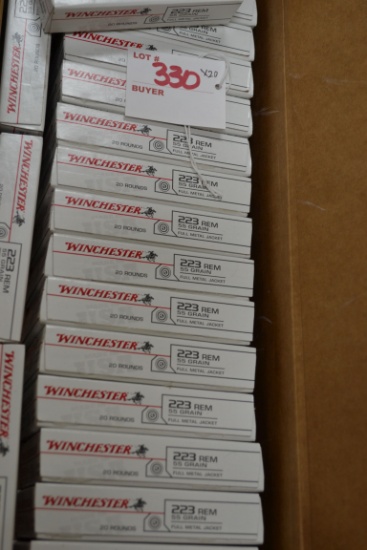 20 Boxes - Winchester .223 Rem. 55 gr. FMJ; 20 Rds./Box; 20xBID