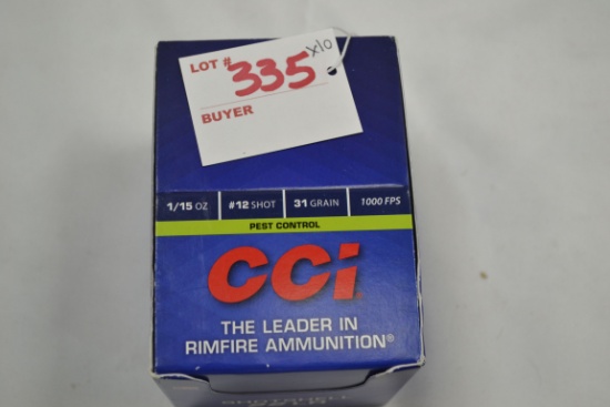10 Boxes - CCI .22 LR No. 12 Shot Shells; 20 Rds./Box; 10xBID