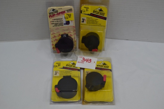 1 Lot of Assorted Butler Creek Flip Open Scope Covers in Various Sizes
