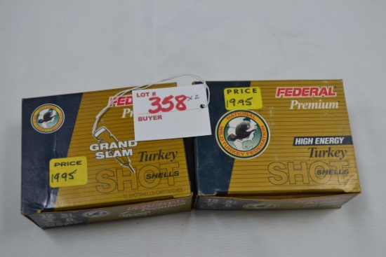 2 Boxes - Federal Premium Grand Slam Turkey Shot 12 Ga. 3-1/2" 6-Shot Shells; 10 Rds./Box; 2xBID