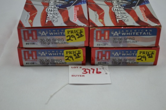 4 Boxes - Hornady Whitetail .30-06 SPRG 150 gr. Interlock; 20 Rds./Box; 4xBID