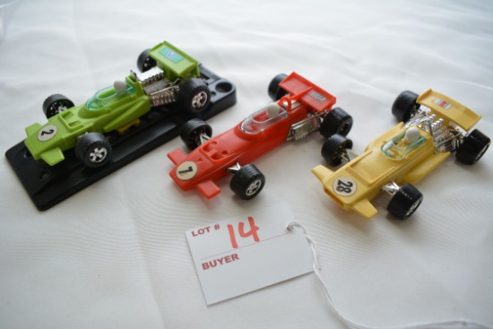Group of 3 1970s Race Cars; One w/Launcher