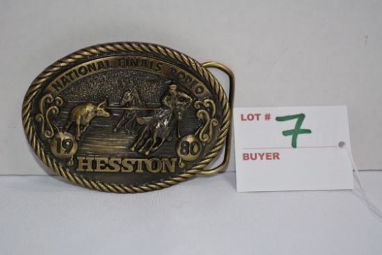 Hesston 1980 National Finals Rodeo Limited Edition 6th Edition Belt Buckle