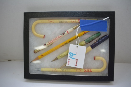 Group of Local Advertising Pencils and Pens including Braddyville, IA, Oregon, MO, Mound City, MO, a