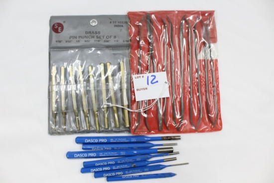 1 Lot of Gunsmithing Tools including 2-Pin Punch Sets and Double File Set