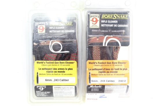 Pair of Hoppe's 6mm/.243 Cal. Bore Snake BBL Cleaner