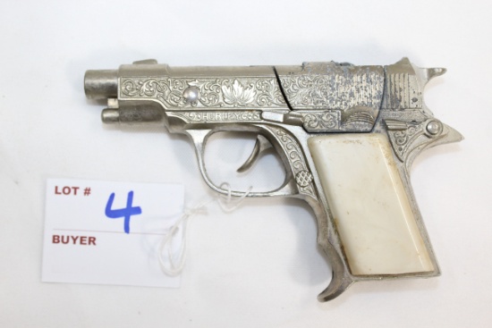 Vintage Hubley Hawk Repeating Cap Pistol w/Original Box; Appears To Work