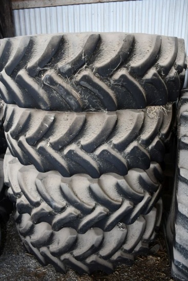 Set 4- 480/70R34 Firestone Tires @ 40% Avg. With Chewing, Wheels Fit 8000R Series