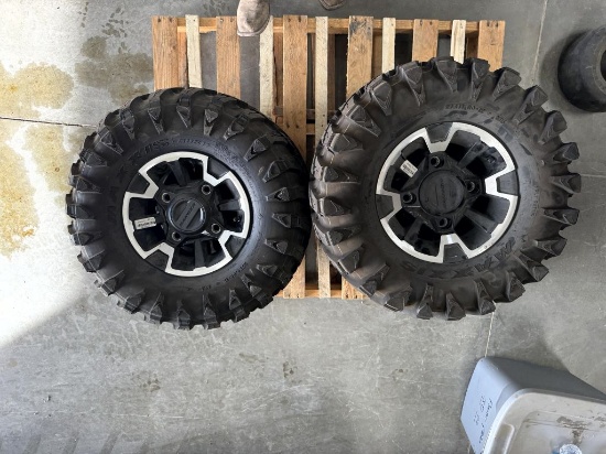 Set of 4 Ranger Tires and Black Wheels Off Ranger 1000xp